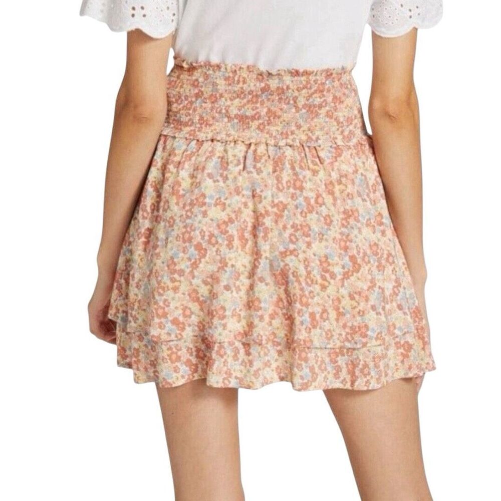 Rails Addison Multi Wildflower High Rise Smocked Waist Mini Skirt Large - Picture 2 of 9